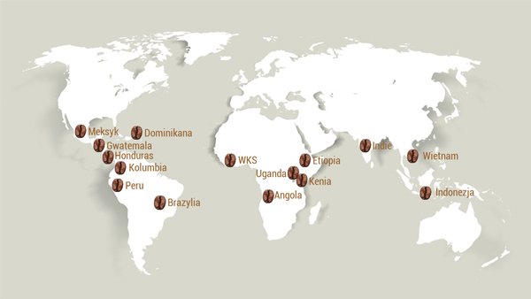 Kawowa mapa świata